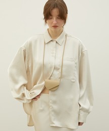 LA PEAU DE GEM | 【LA PEAU DE GEM】2way satin wrap shirt/2wayサテンラップシャツ(シャツ/ブラウス)
