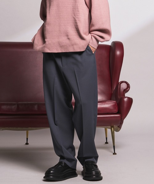 MAISON SPECIAL(メゾンスペシャル)の「《UNISEX》Tricker Twill One-tuck Tapered Slacks/トリッカーツイルワンタックテーパードスラックス【MAISON SPECIAL/メゾンスペシャル】■セットアップ対応■(スラックス・メンズ・グレイッシュベージュ/ブラック/チャコールグレー/ブラウン・2/1/0)」の2枚目の写真