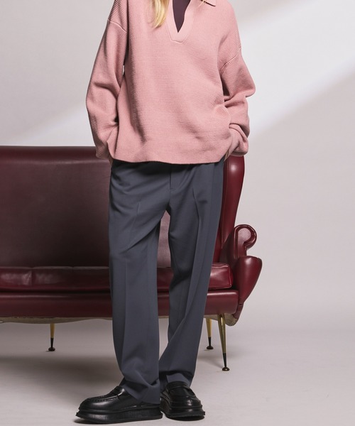 MAISON SPECIAL(メゾンスペシャル)の「《UNISEX》Tricker Twill One-tuck Tapered Slacks/トリッカーツイルワンタックテーパードスラックス【MAISON SPECIAL/メゾンスペシャル】■セットアップ対応■(スラックス・メンズ・グレイッシュベージュ/ブラック/チャコールグレー/ブラウン・2/1/0)」の18枚目の写真