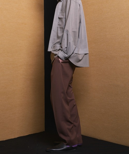 MAISON SPECIAL(メゾンスペシャル)の「《UNISEX》Tricker Twill One-tuck Tapered Slacks/トリッカーツイルワンタックテーパードスラックス【MAISON SPECIAL/メゾンスペシャル】■セットアップ対応■(スラックス・メンズ・グレイッシュベージュ/ブラック/チャコールグレー/ブラウン・2/1/0)」の7枚目の写真