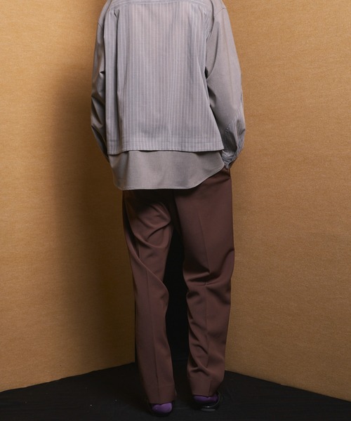 MAISON SPECIAL(メゾンスペシャル)の「《UNISEX》Tricker Twill One-tuck Tapered Slacks/トリッカーツイルワンタックテーパードスラックス【MAISON SPECIAL/メゾンスペシャル】■セットアップ対応■(スラックス・メンズ・グレイッシュベージュ/ブラック/チャコールグレー/ブラウン・2/1/0)」の8枚目の写真