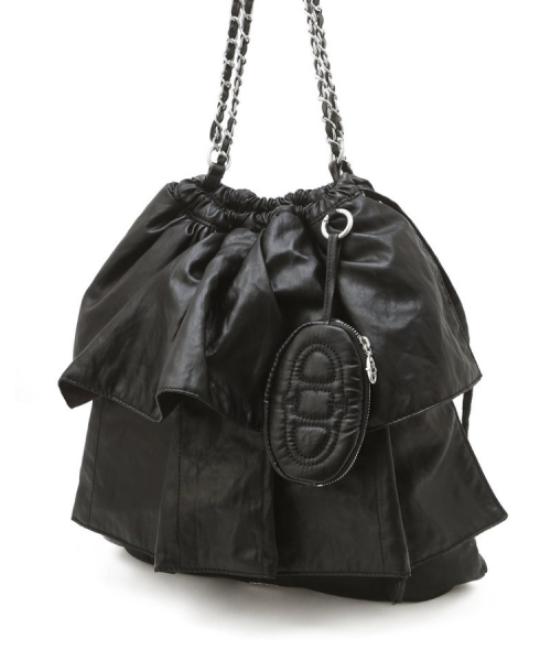 athe（アテ）の「[FRILL] ブラックデュプスキンフリルチェーンバックパック兼ショルダーバッグ M AABA6F716BK（ショルダーバッグ・レディース・ブラック・FREE）」の10枚目の写真