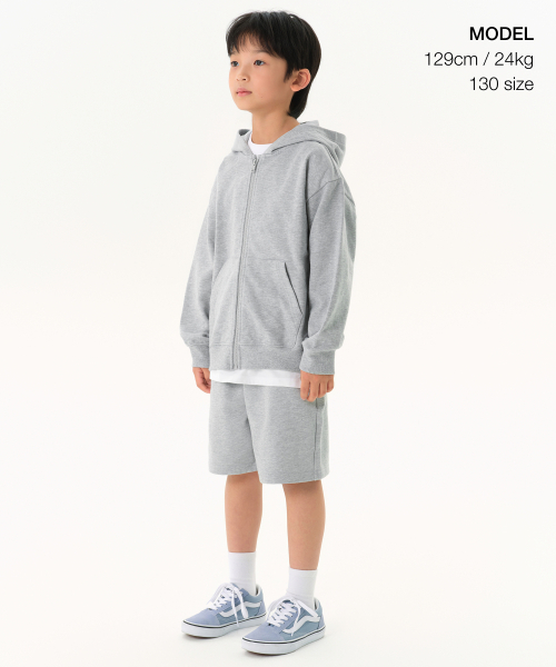 MUSINSA STANDARD KIDS（ムシンサスタンダードキッズ）の「ベーシックスウェットショーツ [ミディアムグレー]（その他パンツ・レディース・その他・110/120/130/140/150/160）」の2枚目の写真