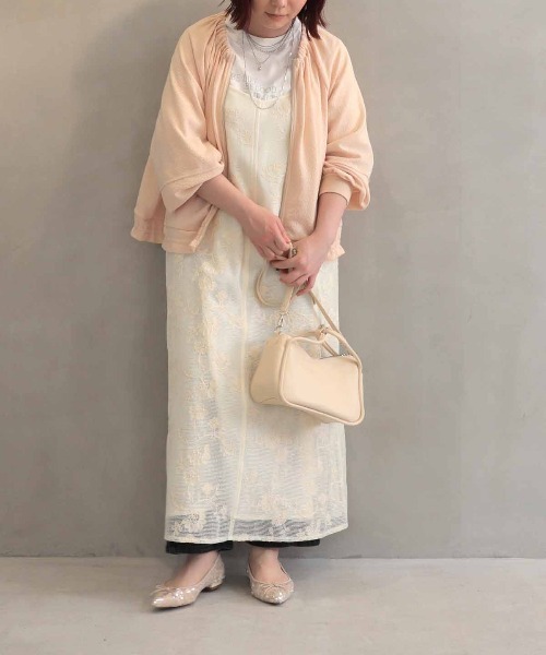 leswel(レスウェル)の「【M~5L】レーシーキャミワンピース(ジャンパースカート・レディース・チャコールグレー/クリーム・M/L/LL/3L/4L/5L)」の21枚目の写真