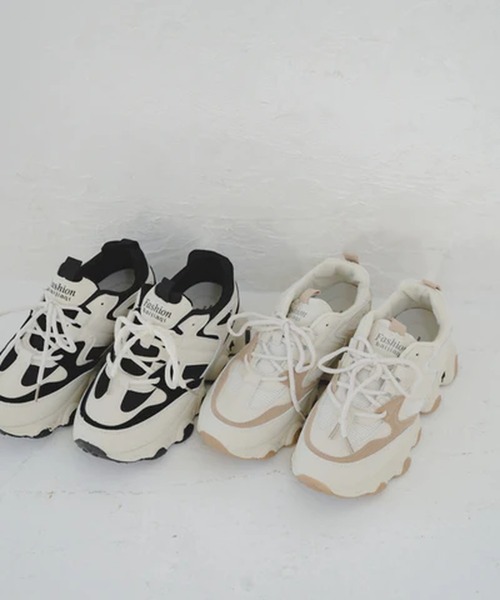 merrylatte（メリーラテ）の「厚底ダッドスニーカー【IROHANI】（スニーカー・レディース・ベージュ/ブラック・24.5/24/22.5/23）」の6枚目の写真