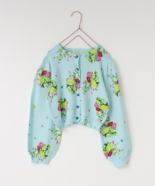 LOWRYS FARM（ローリーズファーム）の「フラワーニットカーディガン　643147（カーディガン/ボレロ・キッズ・アイボリー/ライトブルー・150cm/110cm/130cm）」の14枚目の写真