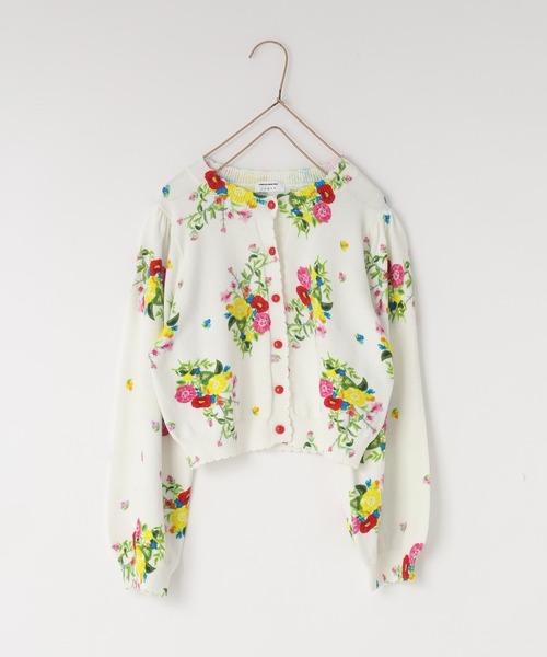 LOWRYS FARM（ローリーズファーム）の「フラワーニットカーディガン　643147（カーディガン/ボレロ・キッズ・アイボリー/ライトブルー・150cm/110cm/130cm）」の6枚目の写真