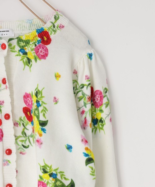 LOWRYS FARM（ローリーズファーム）の「フラワーニットカーディガン　643147（カーディガン/ボレロ・キッズ・アイボリー/ライトブルー・150cm/110cm/130cm）」の8枚目の写真