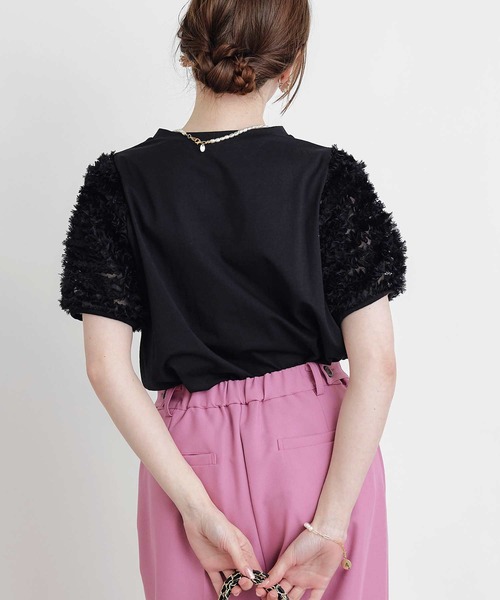 PICCIN（ピッチン）の「ティアードチュールスリーブプルオーバー（Tシャツ/カットソー・レディース・ブラック/オフホワイト・M）」の16枚目の写真