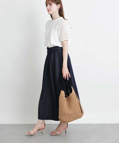 PICCIN（ピッチン）の「ティアードチュールスリーブプルオーバー（Tシャツ/カットソー・レディース・ブラック/オフホワイト・M）」の9枚目の写真