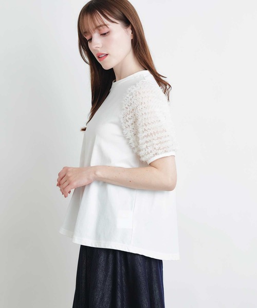 PICCIN（ピッチン）の「ティアードチュールスリーブプルオーバー（Tシャツ/カットソー・レディース・ブラック/オフホワイト・M）」の11枚目の写真