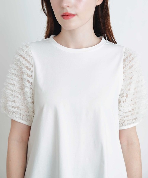 PICCIN（ピッチン）の「ティアードチュールスリーブプルオーバー（Tシャツ/カットソー・レディース・ブラック/オフホワイト・M）」の20枚目の写真