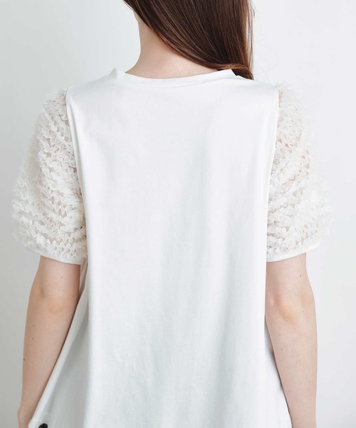 PICCIN（ピッチン）の「ティアードチュールスリーブプルオーバー（Tシャツ/カットソー・レディース・ブラック/オフホワイト・M）」の21枚目の写真