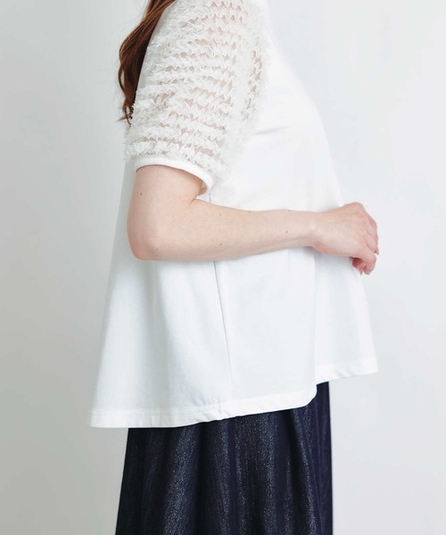 PICCIN（ピッチン）の「ティアードチュールスリーブプルオーバー（Tシャツ/カットソー・レディース・ブラック/オフホワイト・M）」の22枚目の写真