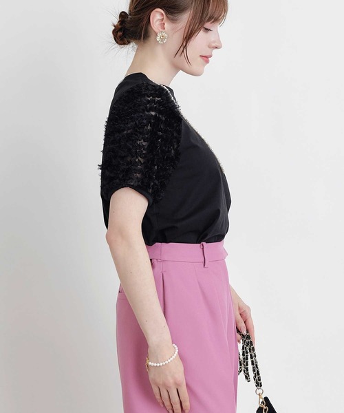 PICCIN（ピッチン）の「ティアードチュールスリーブプルオーバー（Tシャツ/カットソー・レディース・ブラック/オフホワイト・M）」の15枚目の写真