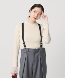 【WEB限定 Wardrobe DAILY MINIMAL】レースコンビ リブニットプルオーバー ウォッシャブル