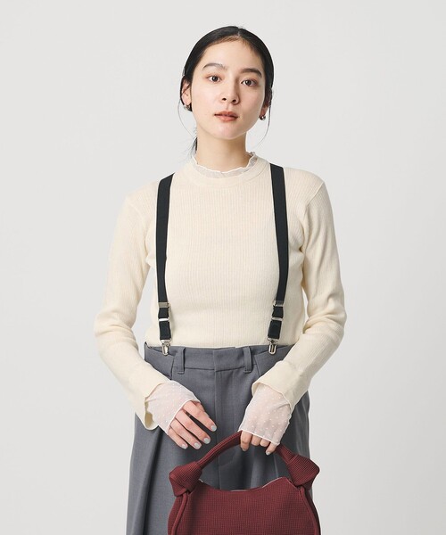 ユナイテッドアローズ　レディーポロコンビニット　ウォッシャブル　グレー UNITED Fashion(楽天 Rakuten | ポロニット ARROWS｜レディー トップス