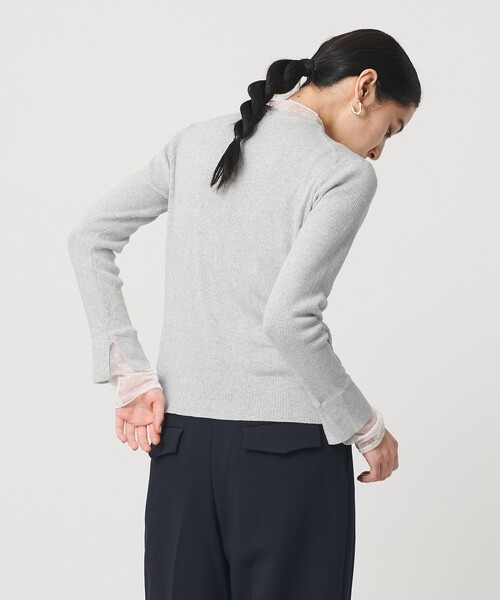 BEAUTY&YOUTH UNITED ARROWS(ビューティーアンドユースユナイテッドアローズ)の「【WEB限定 Wardrobe DAILY MINIMAL】レースコンビ リブニットプルオーバー ウォッシャブル(ニット/セーター・レディース・オフホワイト/ブラック/ライトグレー・FREE)」の9枚目の写真