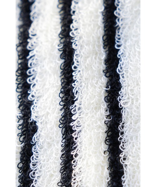 WITH OR WITHOUT（ウィズオアウィズアウト）の「フェイスタオル／縦ストライプ柄×無地カラー（タオル・メンズ・ブルー/グレー/ホワイト×ブラック・FREE）」の5枚目の写真