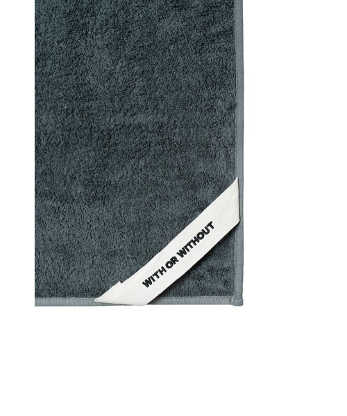 WITH OR WITHOUT（ウィズオアウィズアウト）の「フェイスタオル／縦ストライプ柄×無地カラー（タオル・メンズ・ブルー/グレー/ホワイト×ブラック・FREE）」の12枚目の写真