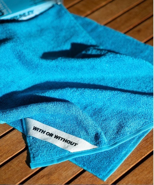 WITH OR WITHOUT（ウィズオアウィズアウト）の「フェイスタオル／縦ストライプ柄×無地カラー（タオル・メンズ・ブルー/グレー/ホワイト×ブラック・FREE）」の13枚目の写真