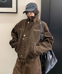 Dalfwin（ダールフィン）の「韓国ファッション ヴィンテージスエードショート丈ブルゾン（ブルゾン）」