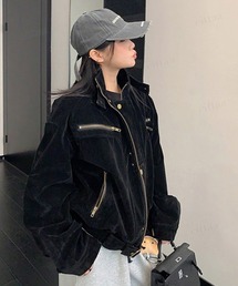 Dalfwin（ダールフィン）の「韓国ファッション ヴィンテージスエードショート丈ブルゾン（ブルゾン）」