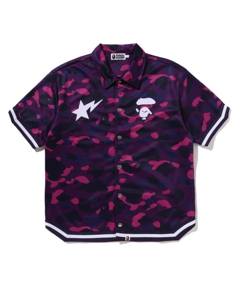 A BATHING APE(アベイシングエイプ)の「COLOR CAMO WARM UP SS SHIRT(シャツ/ブラウス・メンズ・レッド/グリーン/パープル・MEDIUM/X-LARGE/LARGE/SMALL/XX-LARGE)」の2枚目の写真
