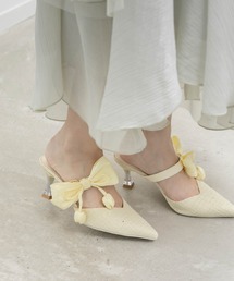 【Tulip Collection】2WAY チューリップリボンミュールパンプス