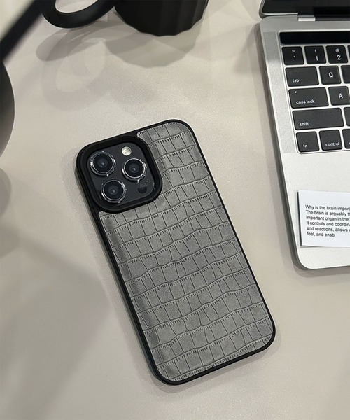 WESTBOY（ウエストボーイ）の「ユニセックス クロコ調 レザー風 iPhoneケース iPhoneカバー アイフォンケース スマホケース WO26S6IPC04（スマホケース/カバー・メンズ・ブラウン/グレー/ブラック/ホワイト・iPhone 17/iPhone 16/iPhone 15）」の3枚目の写真