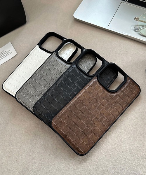 WESTBOY（ウエストボーイ）の「ユニセックス クロコ調 レザー風 iPhoneケース iPhoneカバー アイフォンケース スマホケース WO26S6IPC04（スマホケース/カバー・メンズ・ブラウン/グレー/ブラック/ホワイト・iPhone 17/iPhone 16/iPhone 15）」の6枚目の写真