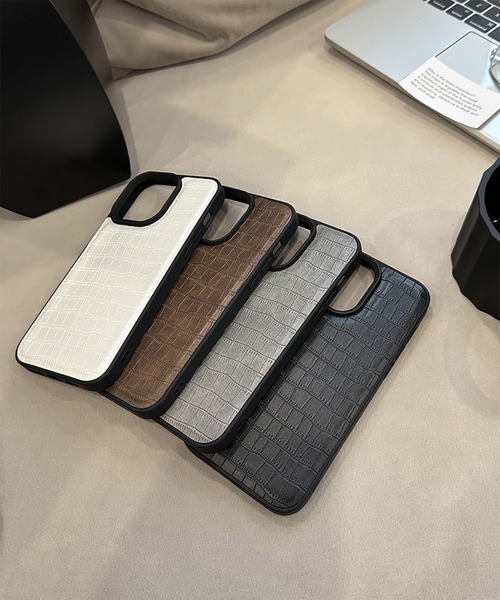 WESTBOY（ウエストボーイ）の「ユニセックス クロコ調 レザー風 iPhoneケース iPhoneカバー アイフォンケース スマホケース WO26S6IPC04（スマホケース/カバー・メンズ・ブラウン/グレー/ブラック/ホワイト・iPhone 17/iPhone 16/iPhone 15）」の7枚目の写真