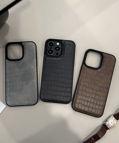 WESTBOY（ウエストボーイ）の「ユニセックス クロコ調 レザー風 iPhoneケース iPhoneカバー アイフォンケース スマホケース WO26S6IPC04（スマホケース/カバー・メンズ・ブラウン/グレー/ブラック/ホワイト・iPhone 17/iPhone 16/iPhone 15）」の8枚目の写真