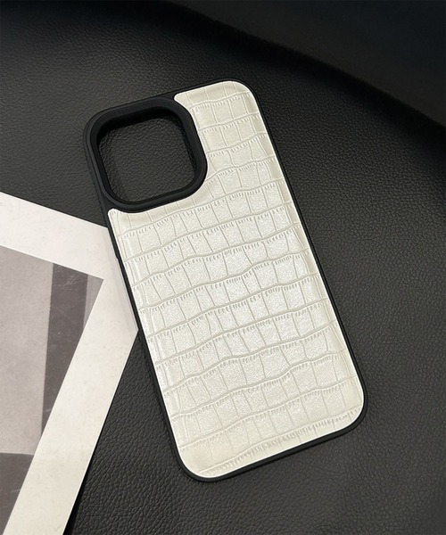 WESTBOY（ウエストボーイ）の「ユニセックス クロコ調 レザー風 iPhoneケース iPhoneカバー アイフォンケース スマホケース WO26S6IPC04（スマホケース/カバー・メンズ・ブラウン/グレー/ブラック/ホワイト・iPhone 17/iPhone 16/iPhone 15）」の11枚目の写真