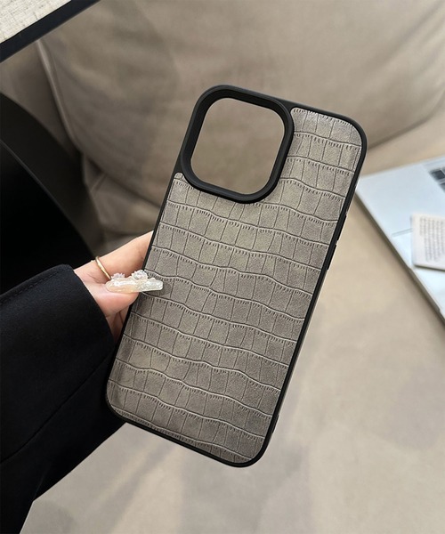 WESTBOY（ウエストボーイ）の「ユニセックス クロコ調 レザー風 iPhoneケース iPhoneカバー アイフォンケース スマホケース WO26S6IPC04（スマホケース/カバー・メンズ・ブラウン/グレー/ブラック/ホワイト・iPhone 17/iPhone 16/iPhone 15）」の13枚目の写真