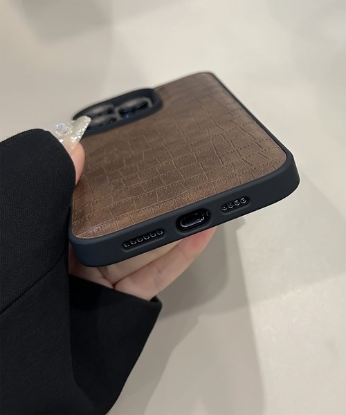 WESTBOY（ウエストボーイ）の「ユニセックス クロコ調 レザー風 iPhoneケース iPhoneカバー アイフォンケース スマホケース WO26S6IPC04（スマホケース/カバー・メンズ・ブラウン/グレー/ブラック/ホワイト・iPhone 17/iPhone 16/iPhone 15）」の15枚目の写真