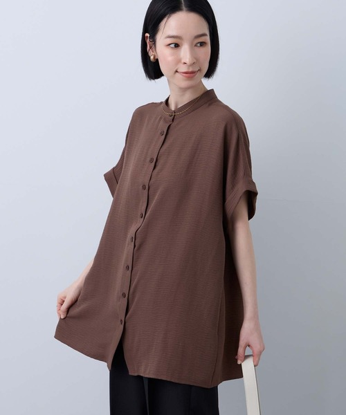 Aunely(オーネリー)の「【Aunely】すぐサラ ひんやり エフォートレス シャツ <YOSOOIシリーズ>(シャツ/ブラウス・レディース・ブラック/オレンジ/ネイビー/ブラウン/チャコールグレー/アイボリー・L/M)」の11枚目の写真