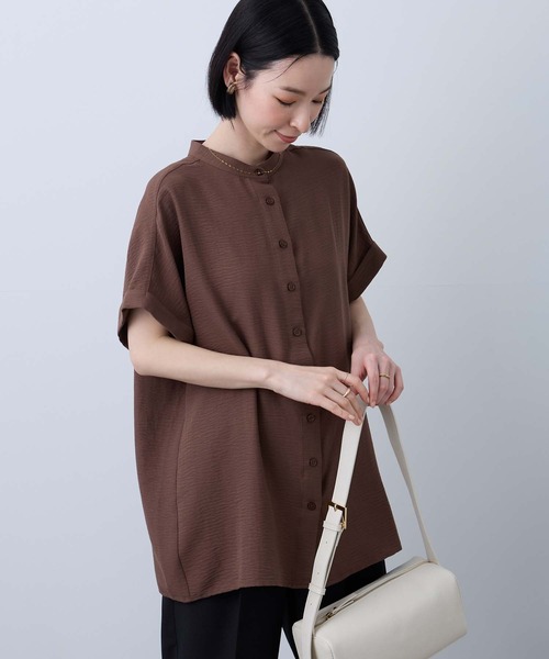 Aunely(オーネリー)の「【Aunely】すぐサラ ひんやり エフォートレス シャツ <YOSOOIシリーズ>(シャツ/ブラウス・レディース・ブラック/オレンジ/ネイビー/ブラウン/チャコールグレー/アイボリー・L/M)」の12枚目の写真