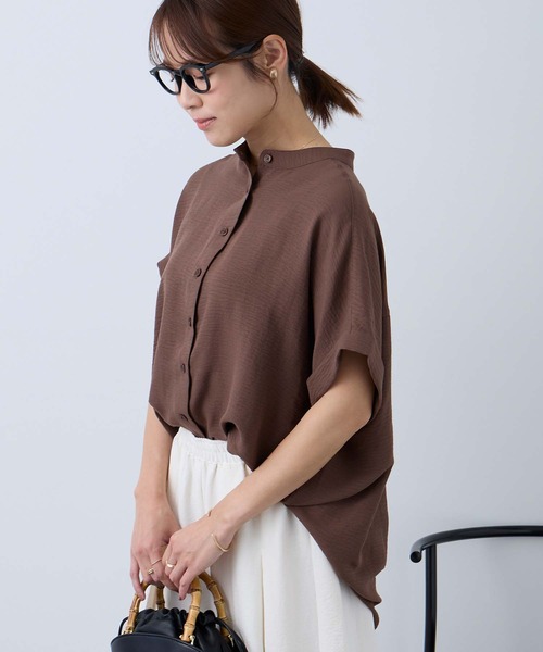 Aunely(オーネリー)の「【Aunely】すぐサラ ひんやり エフォートレス シャツ <YOSOOIシリーズ>(シャツ/ブラウス・レディース・ブラック/オレンジ/ネイビー/ブラウン/チャコールグレー/アイボリー・L/M)」の17枚目の写真