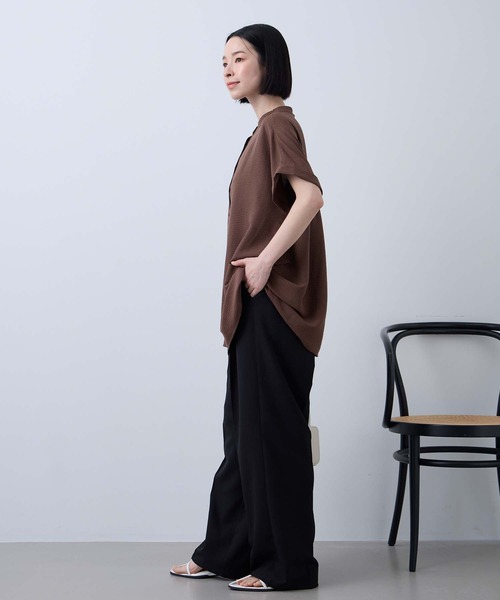 Aunely(オーネリー)の「【Aunely】すぐサラ ひんやり エフォートレス シャツ <YOSOOIシリーズ>(シャツ/ブラウス・レディース・ブラック/オレンジ/ネイビー/ブラウン/チャコールグレー/アイボリー・L/M)」の20枚目の写真