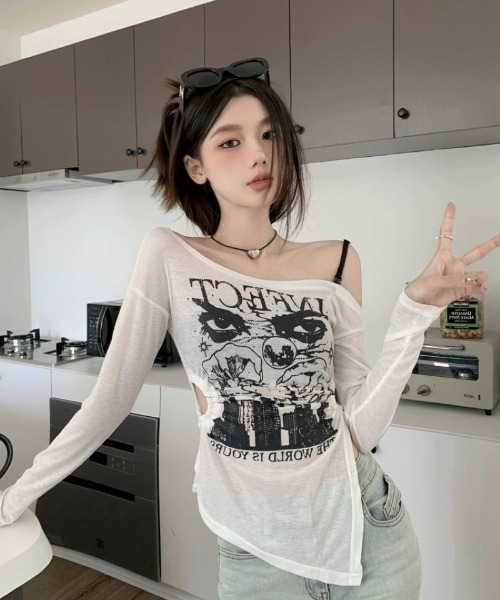 Ritzy(リッツィー)の「片肩オフショルダートップス(Tシャツ/カットソー・レディース・ブラック・M)」の8枚目の写真