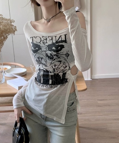 Ritzy(リッツィー)の「片肩オフショルダートップス(Tシャツ/カットソー・レディース・ブラック・M)」の11枚目の写真
