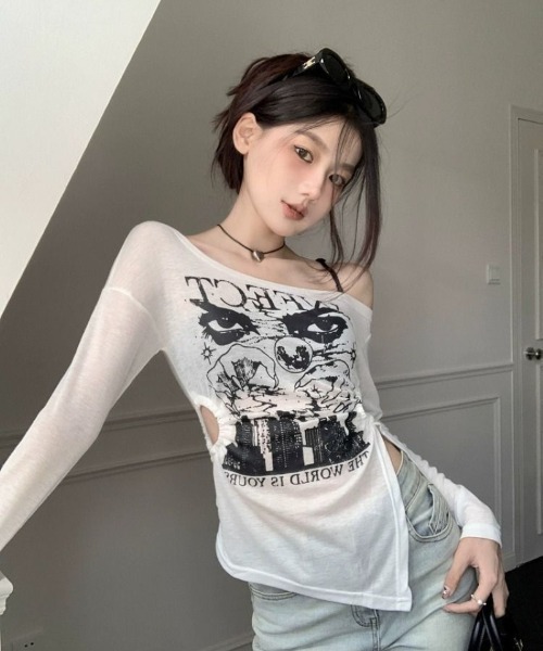 Ritzy(リッツィー)の「片肩オフショルダートップス(Tシャツ/カットソー・レディース・ブラック・M)」の12枚目の写真