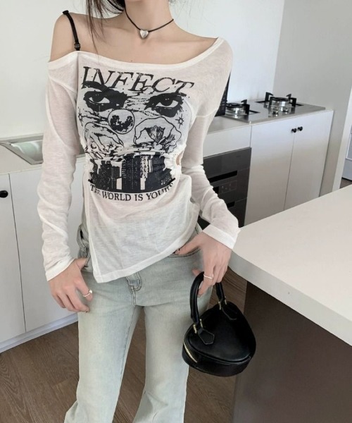 Ritzy(リッツィー)の「片肩オフショルダートップス(Tシャツ/カットソー・レディース・ブラック・M)」の15枚目の写真