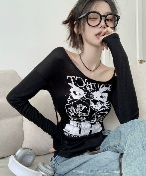 Ritzy(リッツィー)の「片肩オフショルダートップス(Tシャツ/カットソー・レディース・ブラック・M)」の22枚目の写真