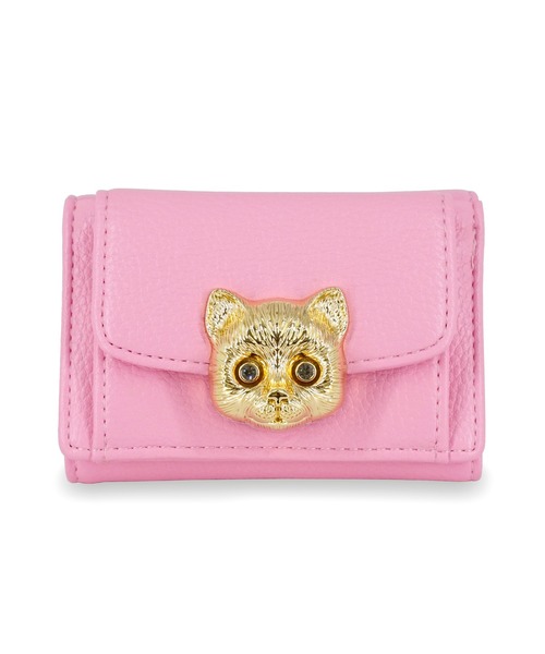 新品、PAUL&JOE ポール&ジョー、ねこ、猫、三つ折り財布、ピンク PAUL&JOE（ポール＆ジョー） ポールアンドジョー アクセソワ ミニ財布