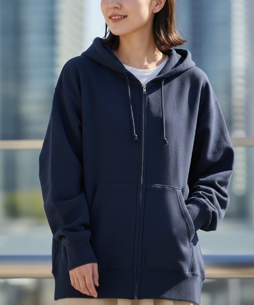 LIFEMAX(ライフマックス)の「【LIFEMAX/ライフマックス】10オンス フードジップパーカ(裏パイル)/全8色ルジップ ユニセックス 無地(パーカー・メンズ・アッシュ/ブラック/杢グレー/インディゴブルー/ホワイト/チャコール/アイボリー/ネイビー・SMALL/MEDIUM/LARGE/X-LARGE)」の7枚目の写真