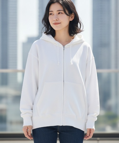LIFEMAX(ライフマックス)の「【LIFEMAX/ライフマックス】10オンス フードジップパーカ(裏パイル)/全8色ルジップ ユニセックス 無地(パーカー・メンズ・アッシュ/ブラック/杢グレー/インディゴブルー/ホワイト/チャコール/アイボリー/ネイビー・SMALL/MEDIUM/LARGE/X-LARGE)」の2枚目の写真