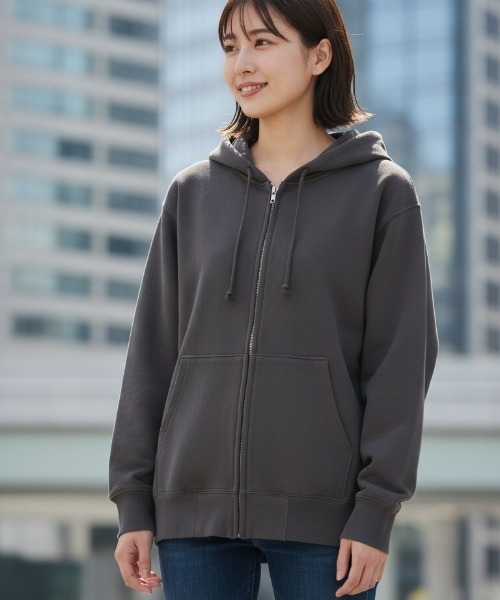 LIFEMAX(ライフマックス)の「【LIFEMAX/ライフマックス】10オンス フードジップパーカ(裏パイル)/全8色ルジップ ユニセックス 無地(パーカー・メンズ・アッシュ/ブラック/杢グレー/インディゴブルー/ホワイト/チャコール/アイボリー/ネイビー・SMALL/MEDIUM/LARGE/X-LARGE)」の6枚目の写真