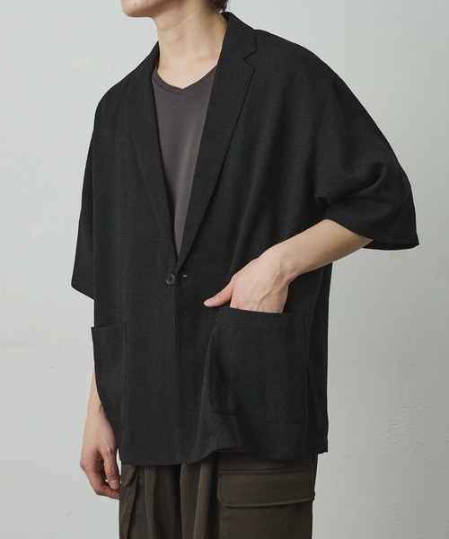 COLONY 2139（コロニートゥーワンスリーナイン）の「セットアップ対応/ サマーツイード半袖シャツジャケット（シャツ/ブラウス・メンズ・ブラック/ネイビー・MEDIUM/LARGE）」の4枚目の写真